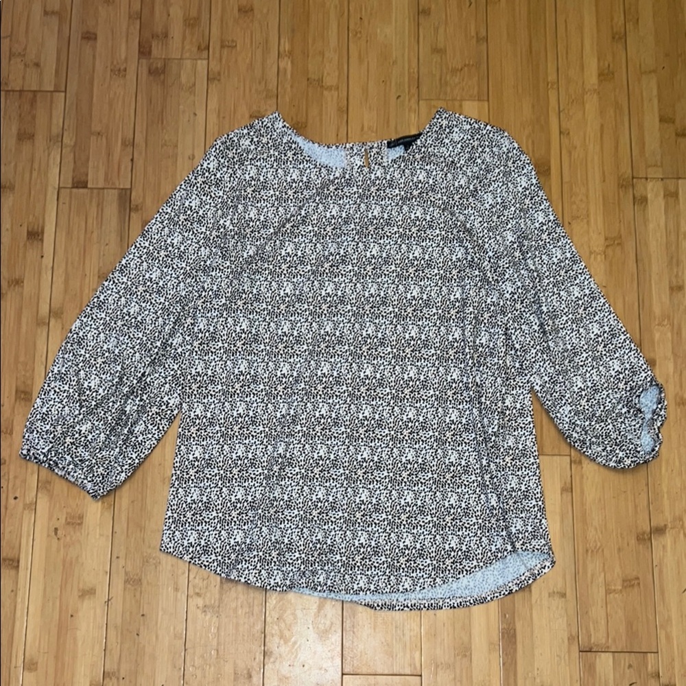 Adrianna Papell Women's Black and White Patterned Top